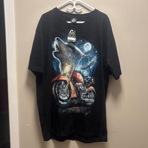 Glow in the dark  Green Wolf Motorcycle Graphic Tee
